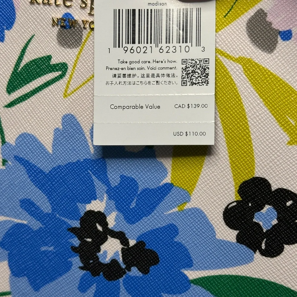 NWT Kate Spade Madison Floral laptop sleeve. Retail $110.00
